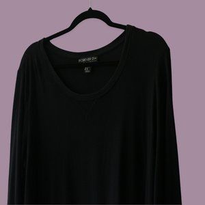 Simple Black Scoop Neck Sweater